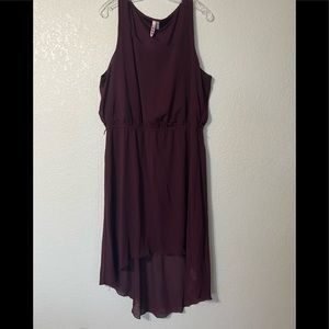 Maroon High Low Dress